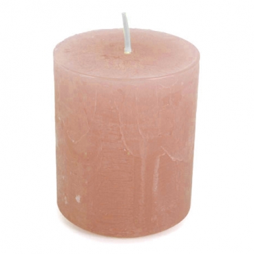 Stumpenkerze Rustic matt in Apricot, durchgefärbt, 80 x 70 mm