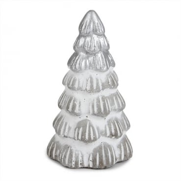 Beton Tannenbaum, Weihnachtsbaum mit silberner Spitze, 10 cm