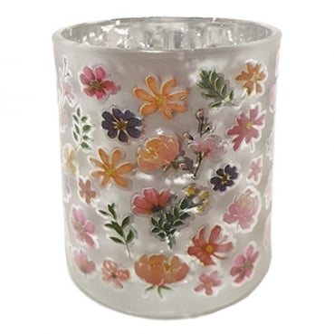 Teelichtglas Bunte Blütenpracht, 83 mm