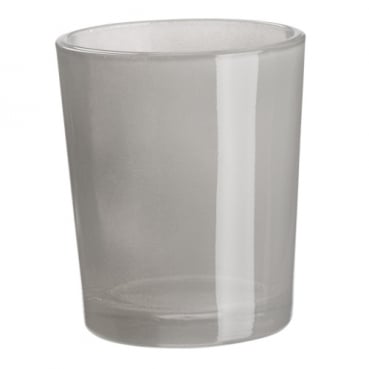 Teelichtglas in Grau, 70 mm
