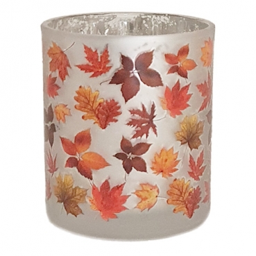 Teelichtglas Herbst Blättervielfalt, 83 mm