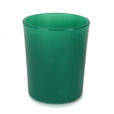 Teelichtglas in Smaragdgrün, 70 mm