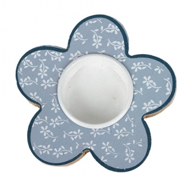 Holz Teelichthalter Blume, 10 cm
