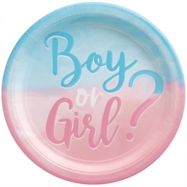 8 Teller Baby Gender Reveal Party -Boy or Girl?-, 23 cm