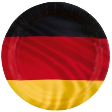 8 Teller Deutschland Flagge, 23 cm