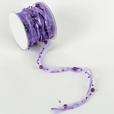 10 Meter Trendy Perlen Tischband in Lavendel