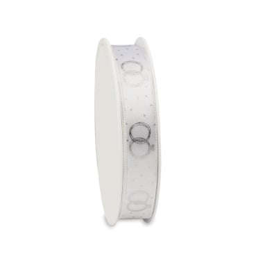 3 Meter Tischband Hochzeit, Eheringe in Weiß/Silber, 15 mm