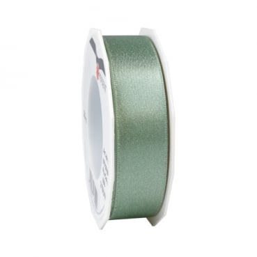 20 Meter Glitter Satin Band, schmal, in Pistache/Silber, 25 mm