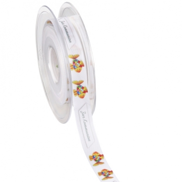 Tischband, Schleifenband Regenbogenfisch -Zur Kommunion-, 15 mm