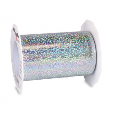 15 Meter Tischband Disco, Party in Silber irisiernd, 11 cm