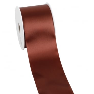 25 Meter Satin Tischband in Braun, 70 mm