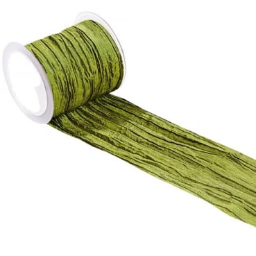 15 Meter Tischband Fripe in Olive, 10 cm