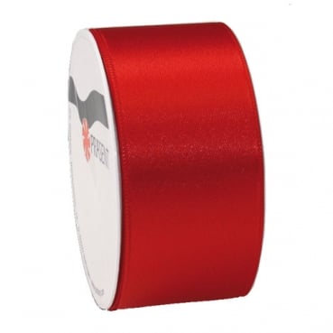 5 Meter Satin Band, schmal, in Rot, 40 mm