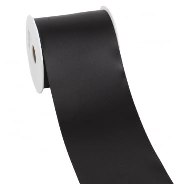 25 Meter Satin Tischband in Schwarz, 10 cm