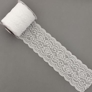 10 Meter Tischband Hochzeit, Vintage Spitze Ornament in Weiß, 10 cm