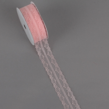 10 Meter Tischband Spitze in Rosa, 38 mm