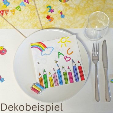 Dekobeispiel Tischdeko Paket Einschulung