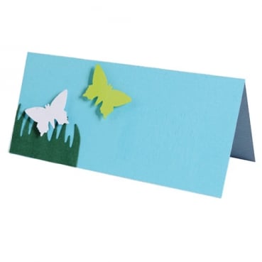 Tischkarte Schmetterlinge in Mint Blue