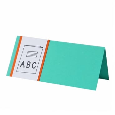 Tischkarte zur Einschulung in ABC in Smaragdgrün