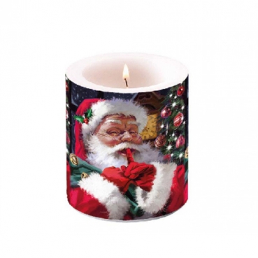 Tischkerze Stiller Weihnachtsmann, 90 mm, 35 h Brenndauer
