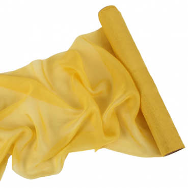 5 Meter Chiffon Tischläufer, hauchdünn, in Gelb, 35 cm.