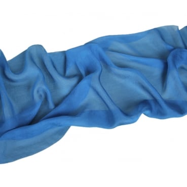 5 Meter Chiffon Tischläufer, hauchdünn, in Pazifik-Blau, 35 cm