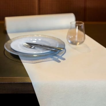 12 Meter Rolle Tafeldeko Premium Tischläufer in Creme, 40 cm Breite