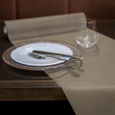 12 Meter Rolle Tafeldeko Premium Tischläufer in Greige, 40 cm Breite
