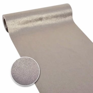 3 Meter Tischläufer La Perle in Taupe mit Goldschimmer, 28 cm