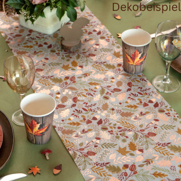 Dekobeispiel mit dem Vlies Tischläufer Herbstpracht, 30 cm.