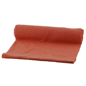 3 Meter Stoff Tischläufer Musselin in Terracotta, 26 cm