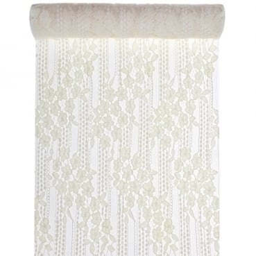 2,5 Meter Tischläufer Spitze in Creme, 28 cm Dekobeispiel Tischläufer Spitze in Creme, 28 cm