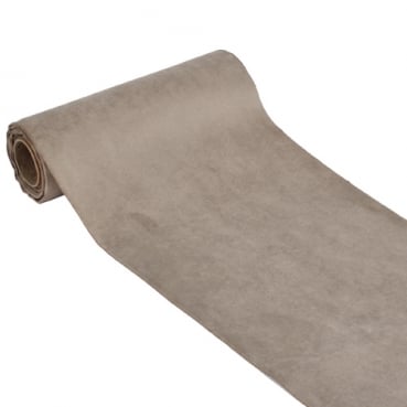 3 Meter Velours Tischband in Taupe, 15 cm
