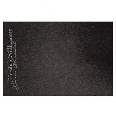 Filz Tischset -Herzlich Willkommen-, Schrift seitlich, in Dunkelgrau meliert, 45 x 30 cm