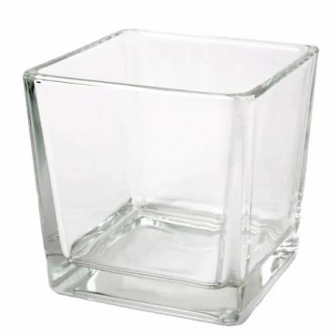 Vierkant Kerzenglas, klar, 10 cm
