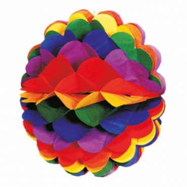 Wabenball in Regenbogenfarben, 28 cm, schwer entflammbar