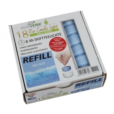 18 Wachsrohlinge, Duftteelichter Wellness für Refill System Hüllen, 6 h Brenndauer