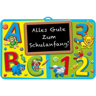 XL 3D-Türschild, Wanddeko, Einschulung -Alles Gute zum Schulanfang-, 58 cm