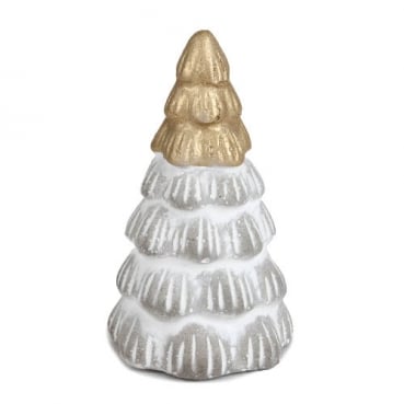 Beton Tannenbaum, Weihnachtsbaum mit goldener Spitze, 10 cm