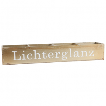 Holz Adventskiste, Adventskranz, Shabby Stil, -Lichterglanz- in Gold/Weiß, 50 cm