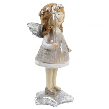 Schutzengel Mädchen, Weihnachtsengel, Sternenstab seitlich, 11 cm Schutzengel Mädchen, Weihnachtsengel, Sternenstab seitlich, 11 cm.