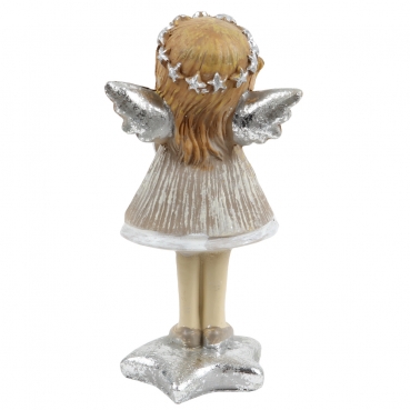 Schutzengel Mädchen, Weihnachtsengel, Sternenstab mittig, 11 cm Schutzengel Mädchen, Weihnachtsengel, Sternenstab mittig, 11 cm, Rückansicht.