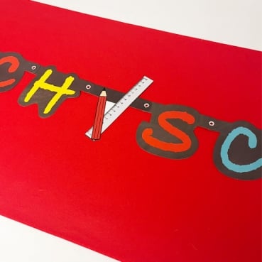 1,8 Meter Partykette, Einschulung -Endlich Schulkind- 1,8 Meter Wimpelkette, Einschulung -Endlich Schulkind-