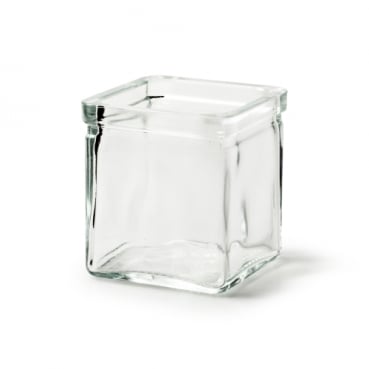 Teelichtglas Cubus, klar, 80 mm