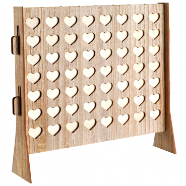 Holz Wunschrahmen, Gästebuch, Hochzeit, Geburtstag mit 56 Holzscheiben zum Beschriften, 46,5 cm.