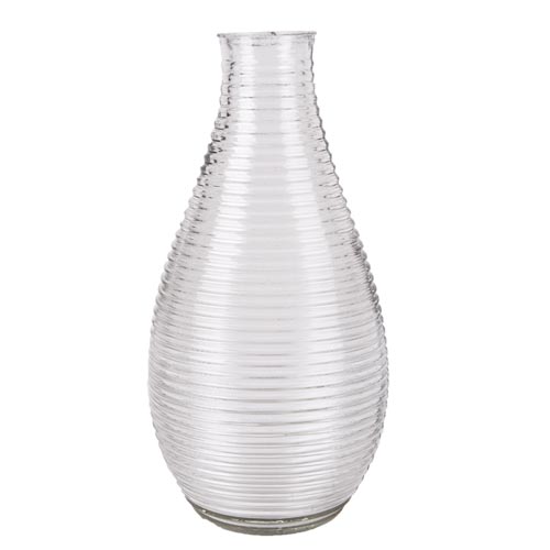 Große Glas Vase Querstreifen, 24 cm.