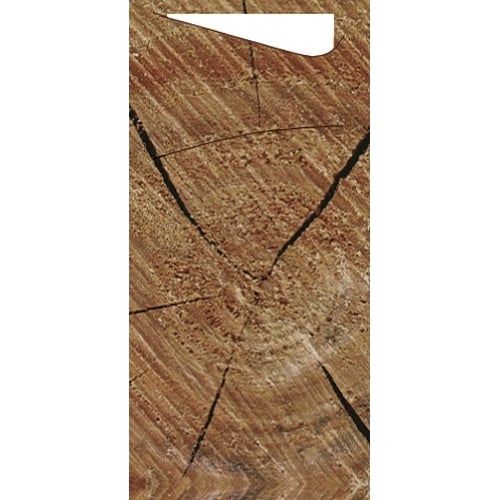 Duni Bestecktasche Sacchetto Wood mit Serviette in Weiß, 8,5 x 19 cm