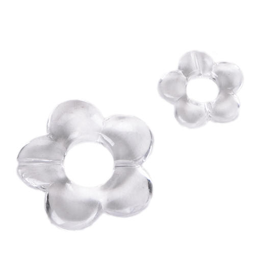 33er Pack Acryl Blumen in Klar.