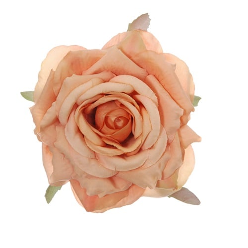 Kunstblume Rosenkopf in Apricot, 90 mm