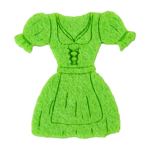 10er Pack Dirndl aus Filz in Hellgrün, 40 mm